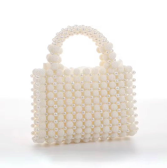 White Pearl Crystal Mini Bag