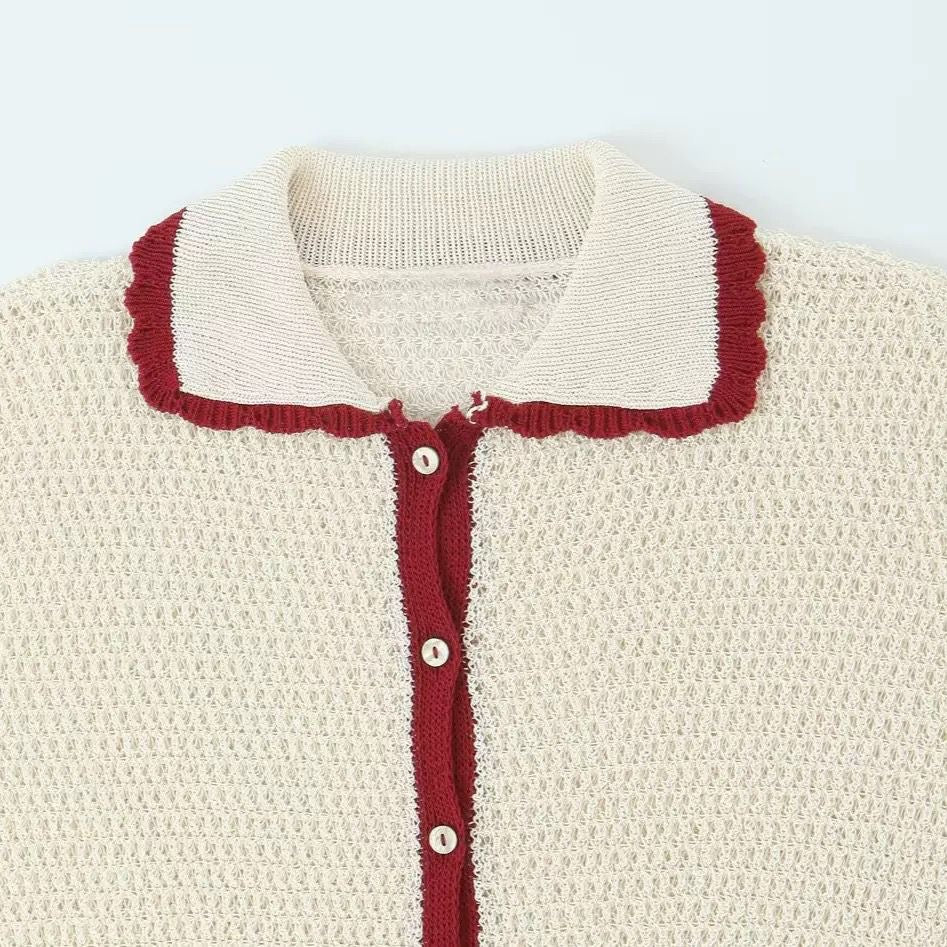 Crimson Trim Knit Set