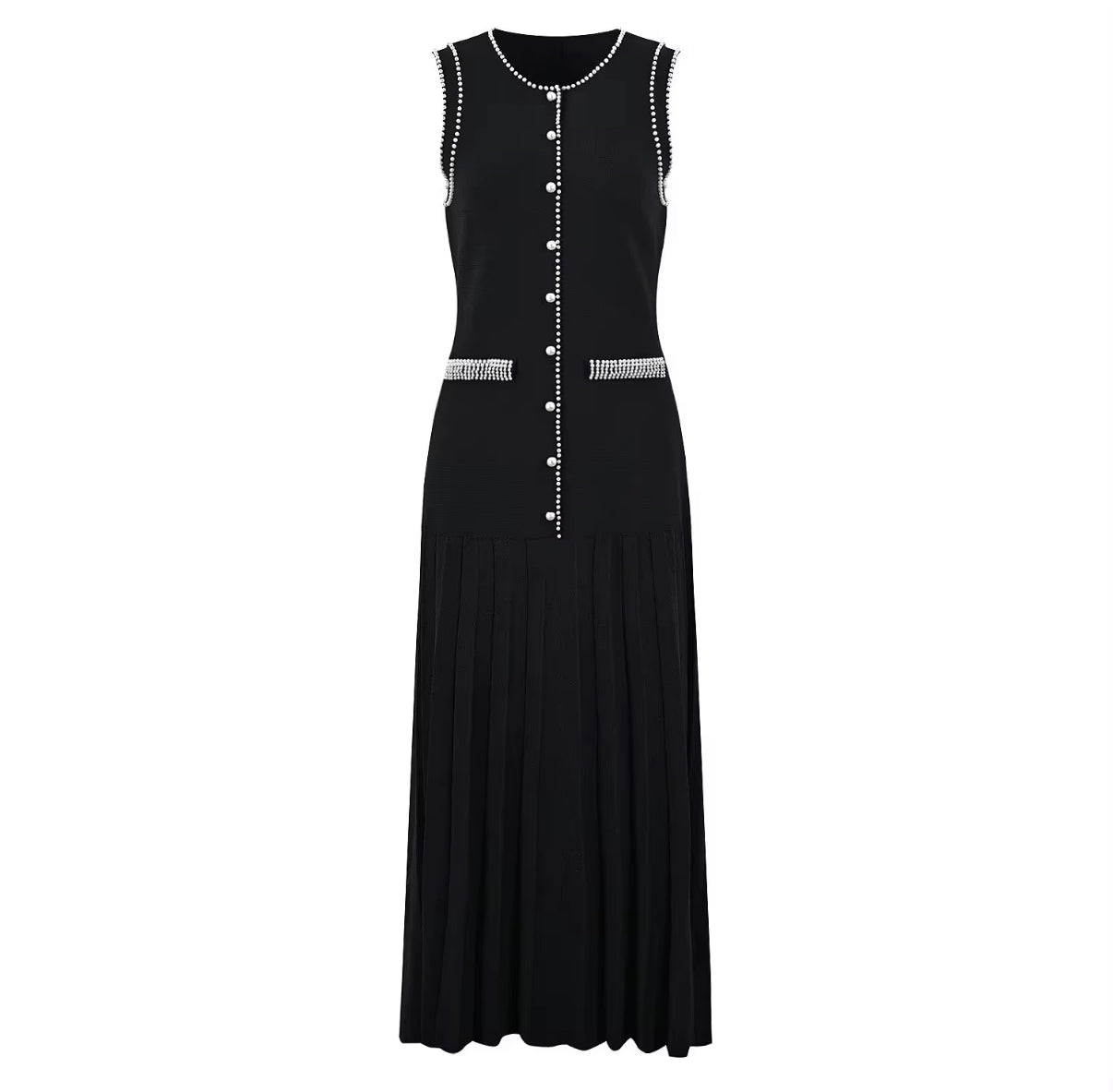 Pearl Trim Maxi Dress