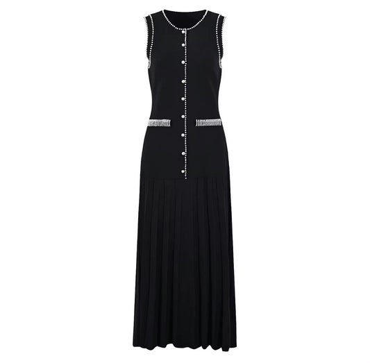 Pearl Trim Maxi Dress