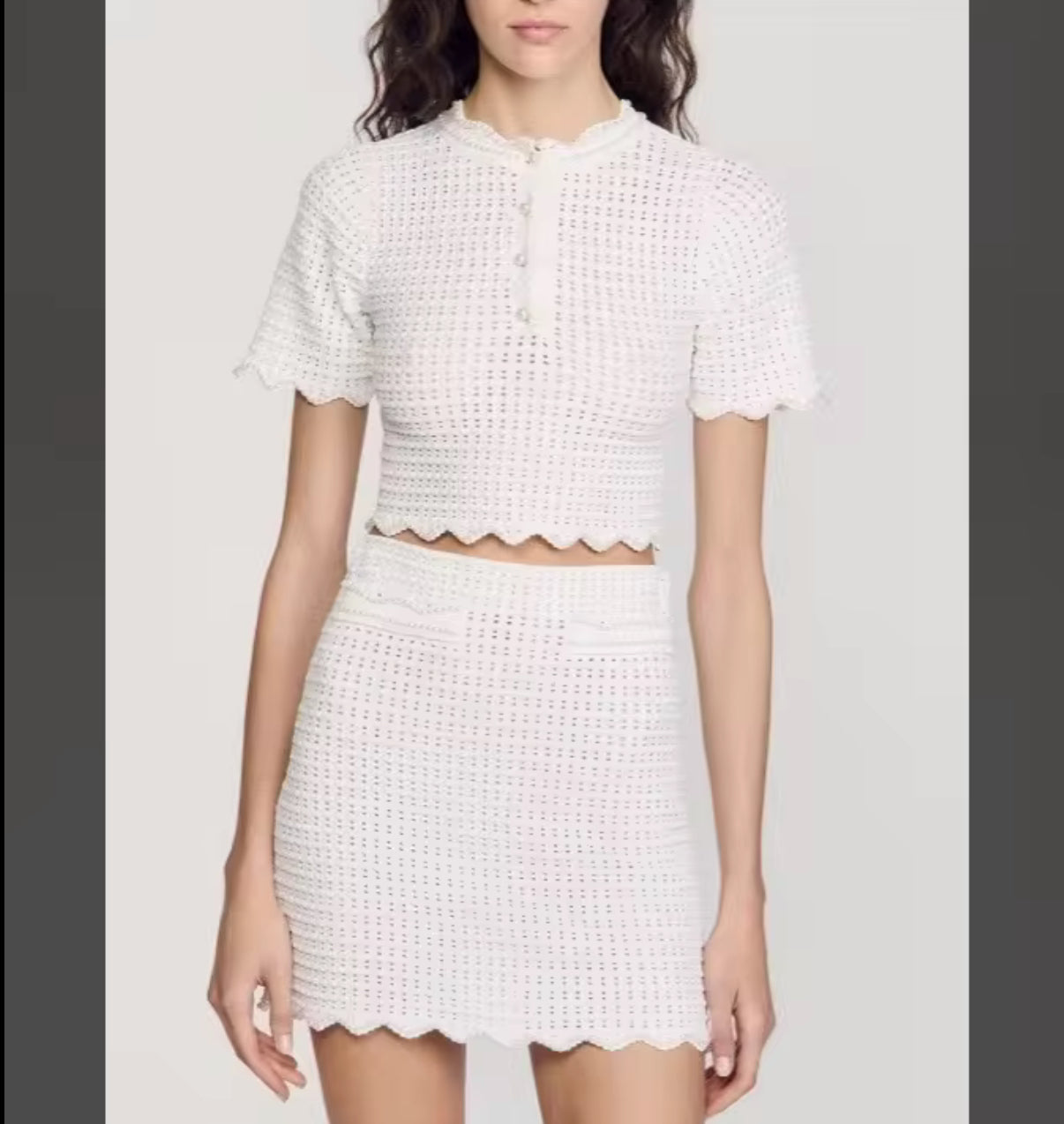 White Waffle-Texture Co-ord with Pocket Detail