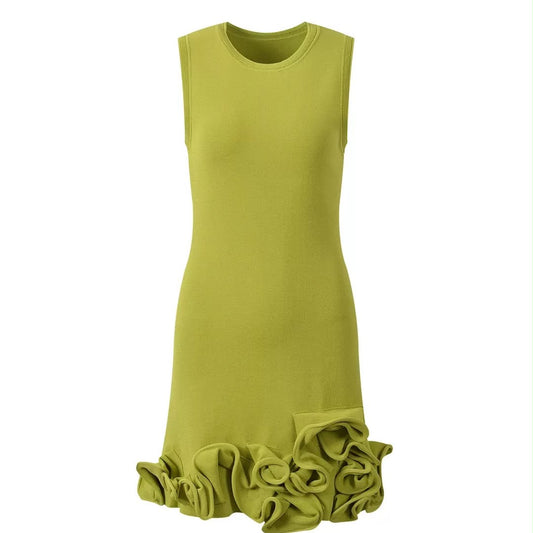 Rosette Hem Knit Dress