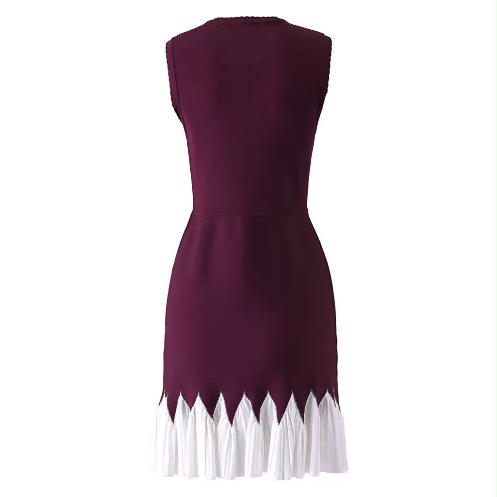 The Elara Pleated Hem Midi Dress