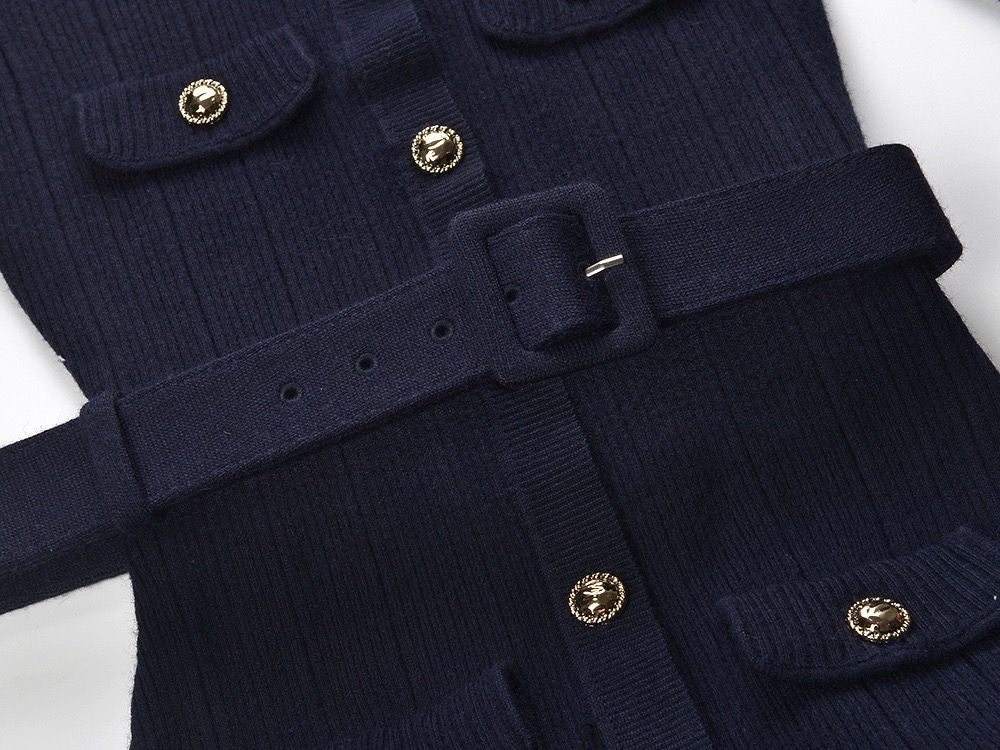 Chérie Belted Knit Dress