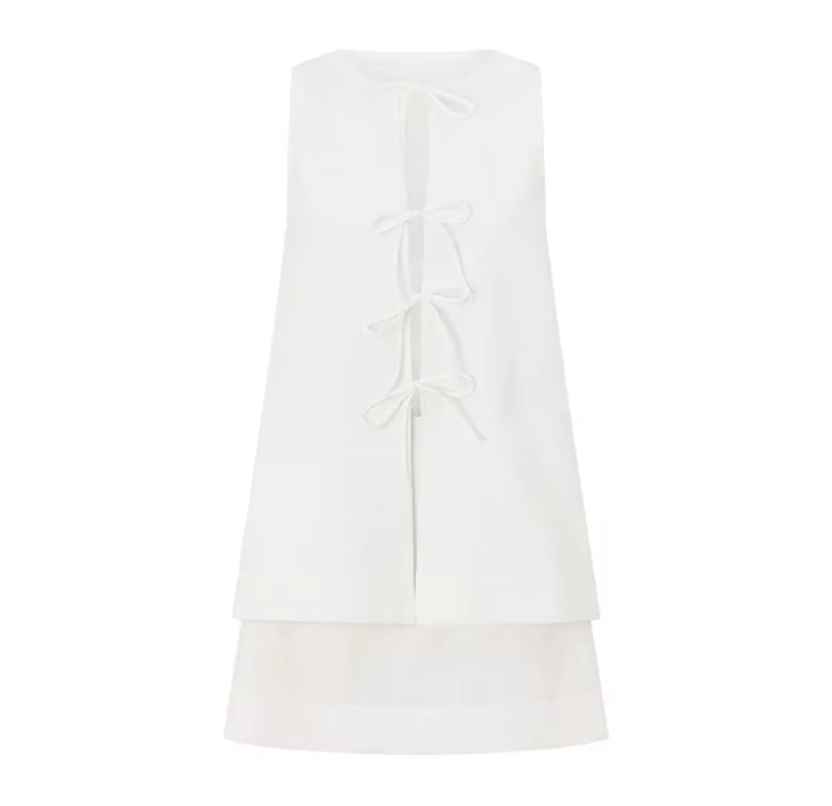 Ivory Tie-Front Layered Mini Set