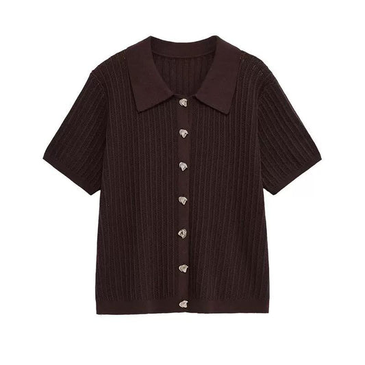 Ribbed Knit Shirt & Pants Set