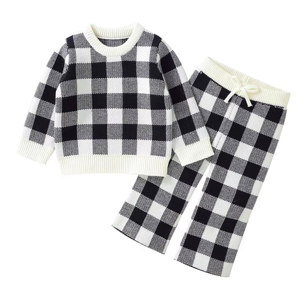 Checkered Cozy Knit Set
