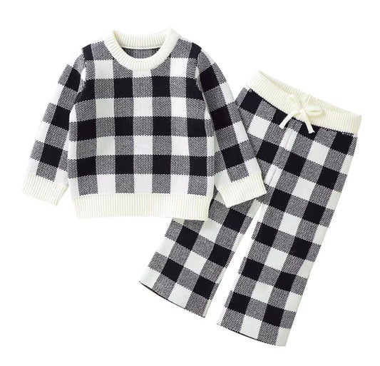 Checkered Cozy Knit Set