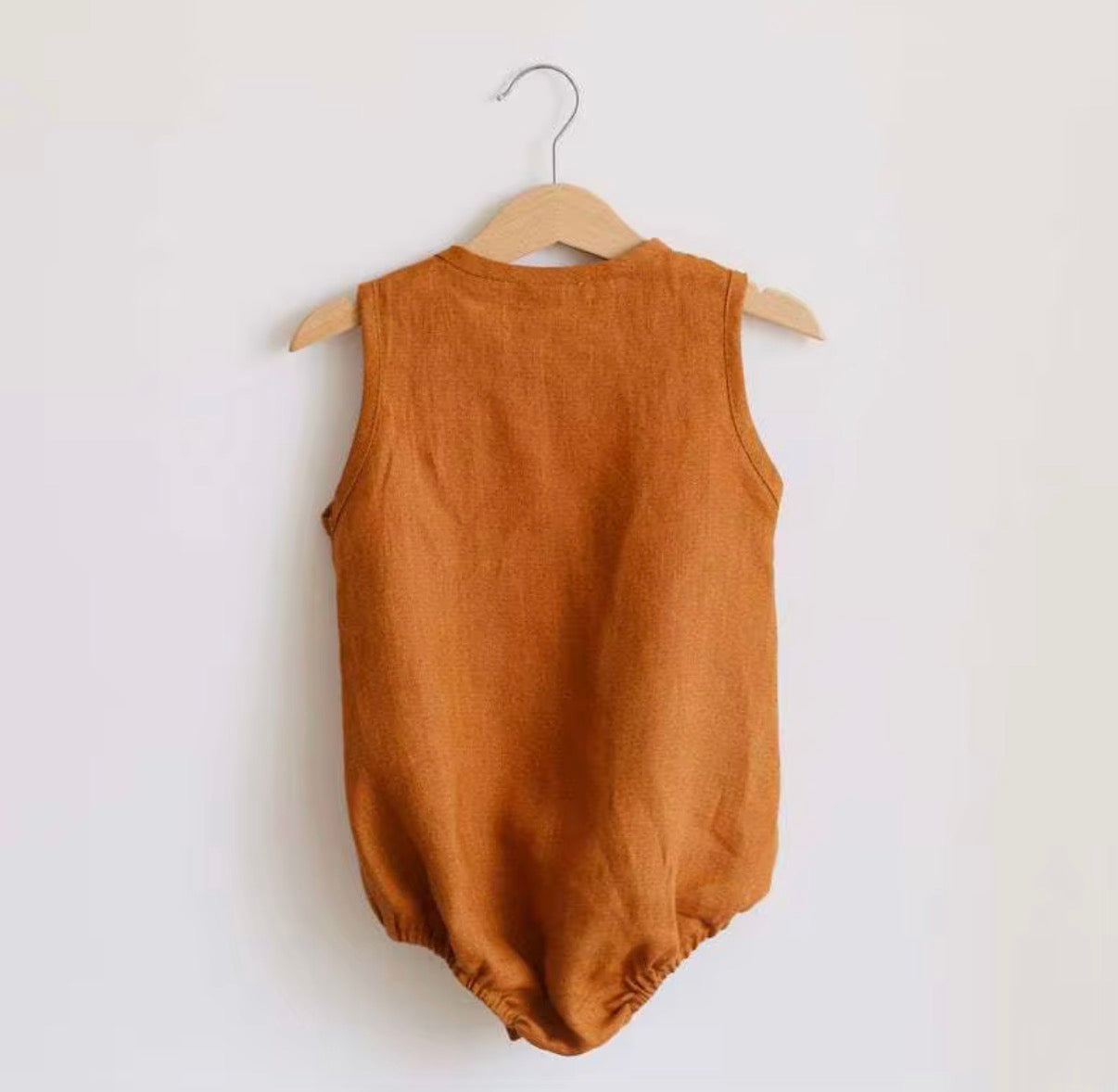Button Linen Bubble Romper