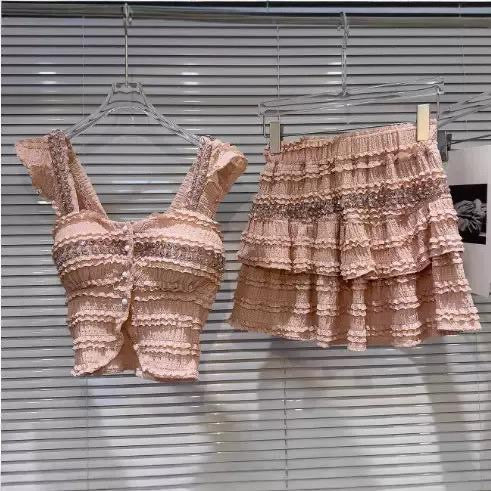 Ruffle Lace Two-Piece Set