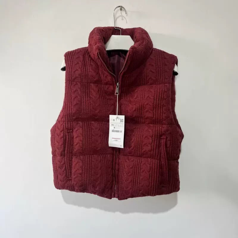 Cable Knit Puffer Vest