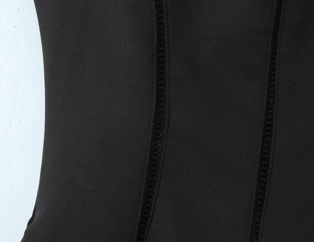 Black Halter A-Line Midi Dress