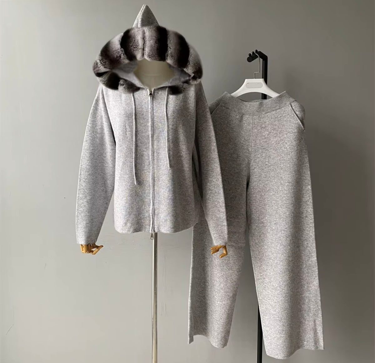 Luxe Fur Hood Knit Set