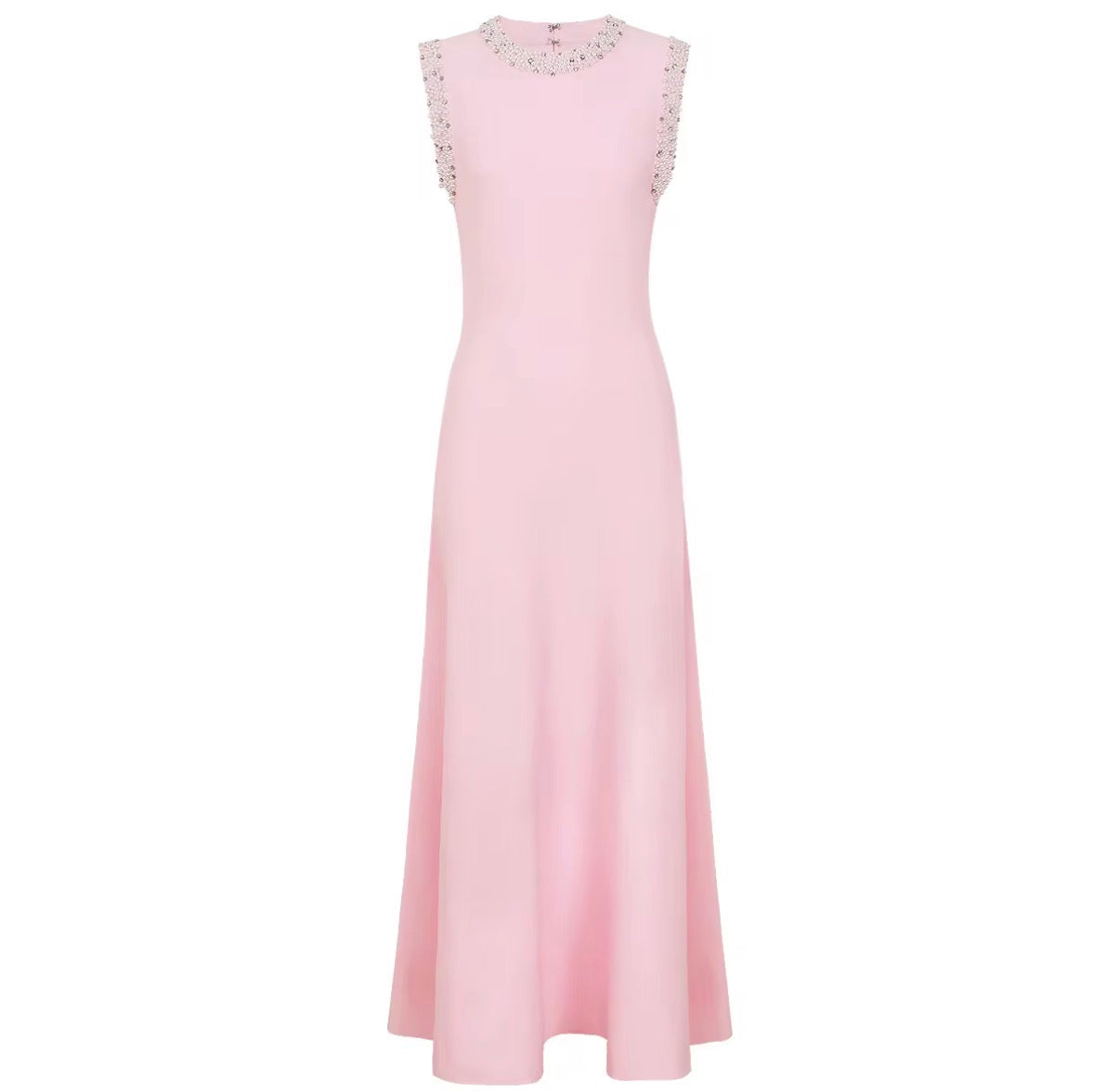 Pearl Neckline Flare Dress