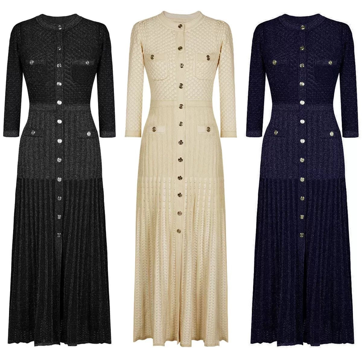 Monaco Buttoned Knit Dress