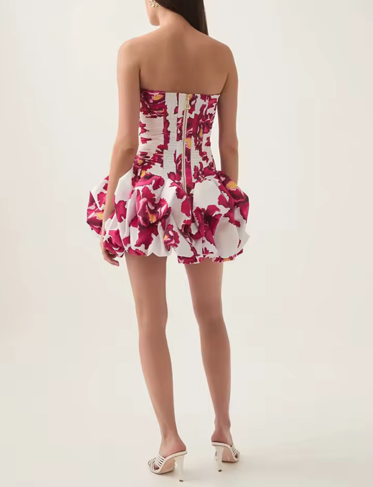 Flared Mini dress with unique Prints and Cascading Layers