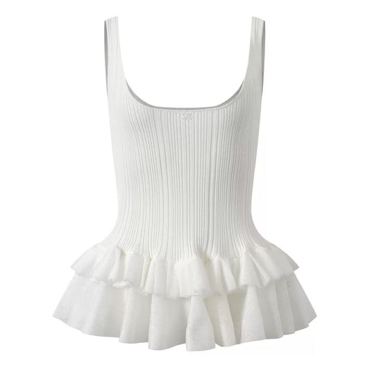 Ruffle Hem Knit Cami Top