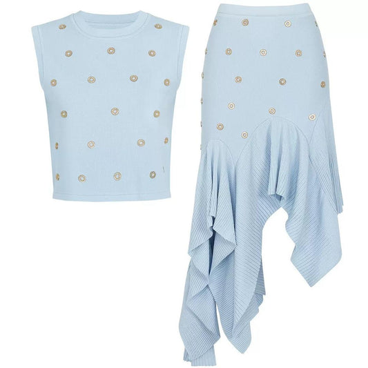 Embellished Ruffle Skirt Set