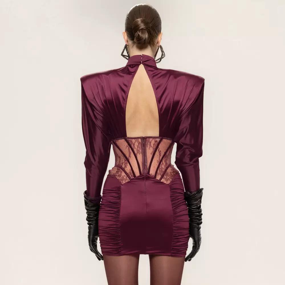 Burgundy Sirène Corset Dress