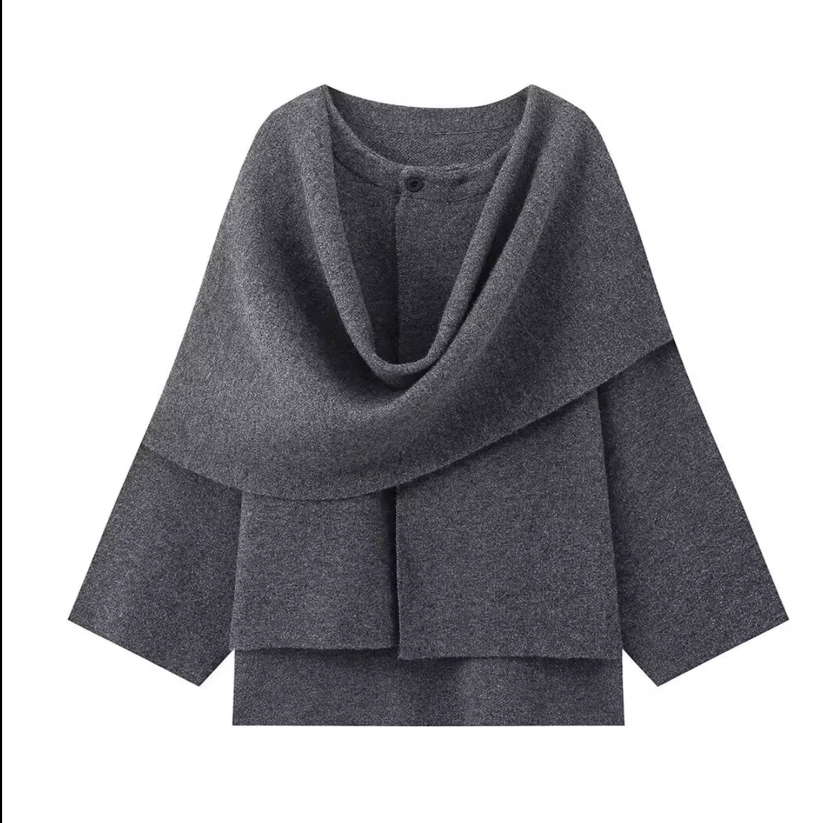 soft long sleeve with open cowl back detail