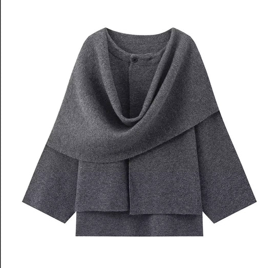 soft long sleeve with open cowl back detail