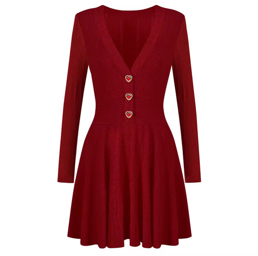 Ruby Heart Knit Dress
