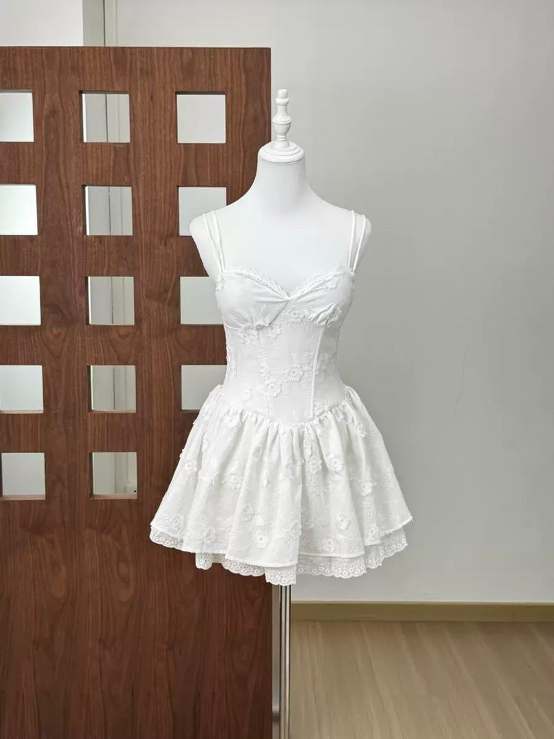 Floral Lace Corset Baby Doll Dress