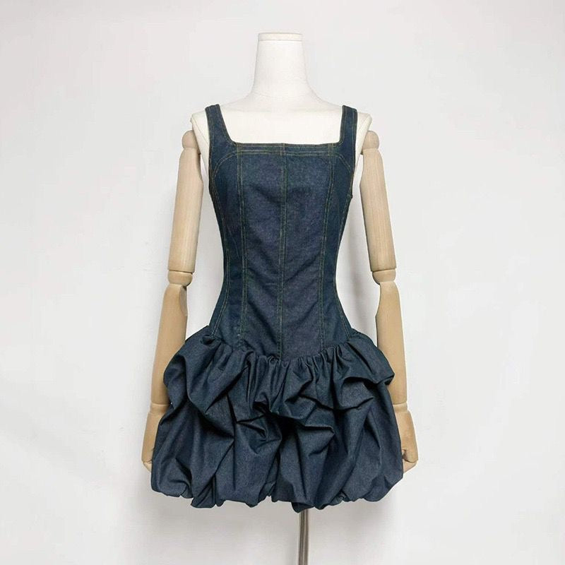 Denim Corset Bubble Dress