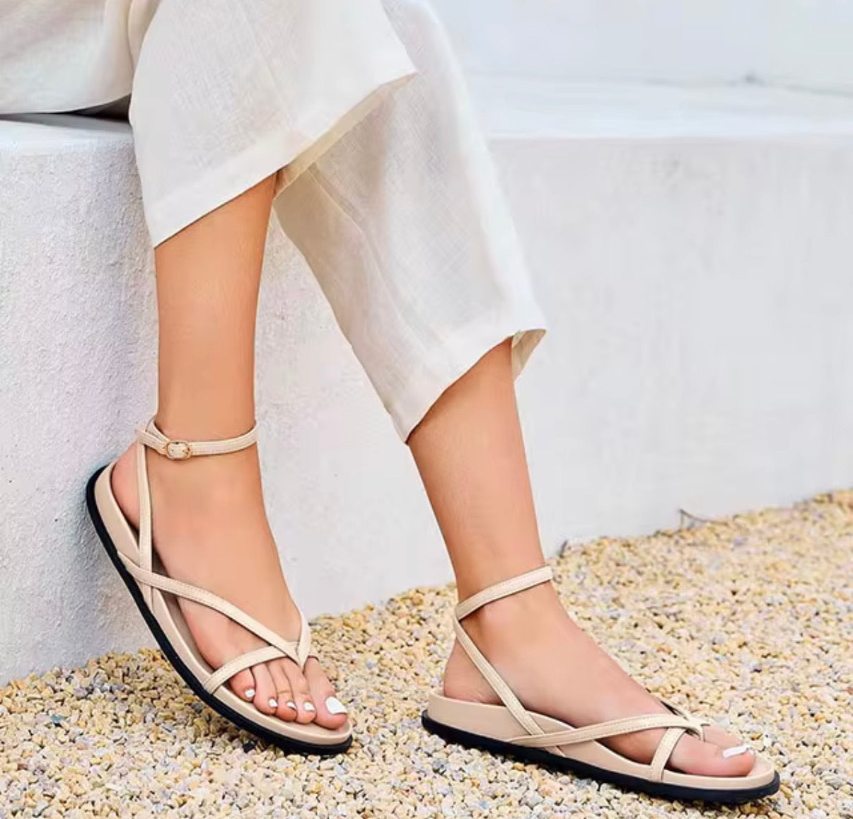 Minimal Strap Ankle Sandals