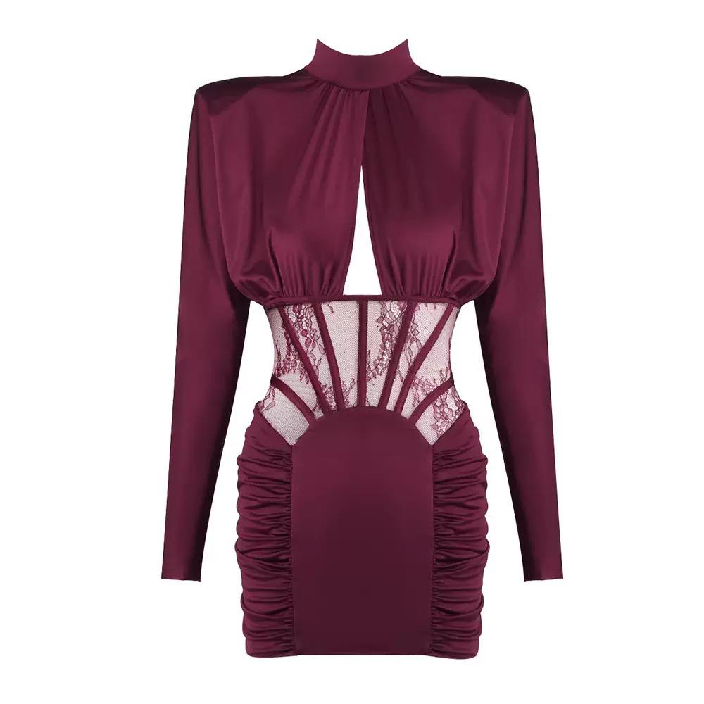 Burgundy Sirène Corset Dress