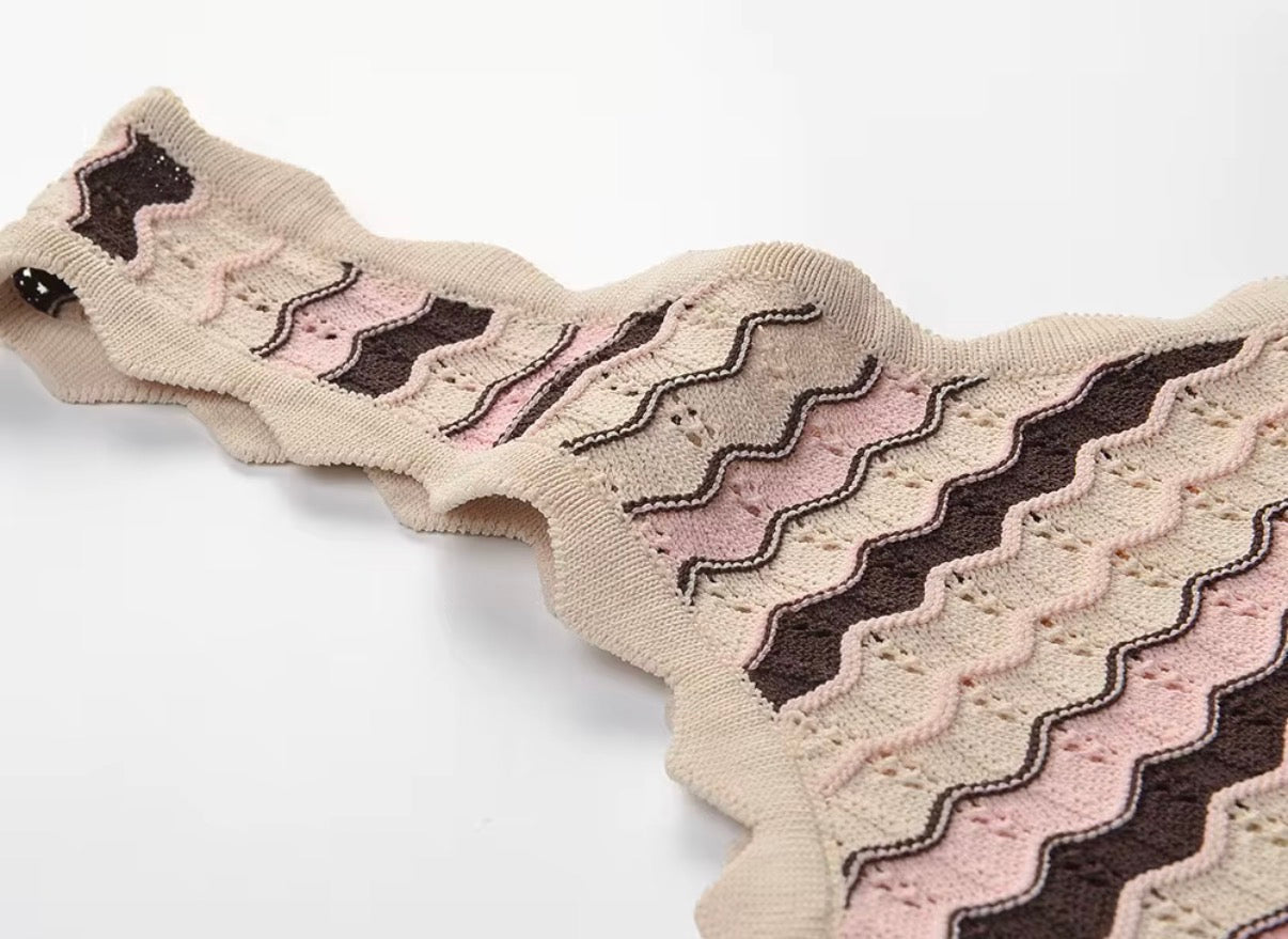 Sunset Wave Knit Dress