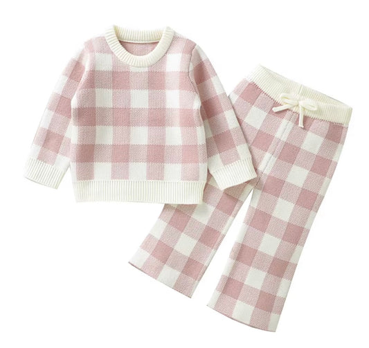 Checkered Cozy Knit Set