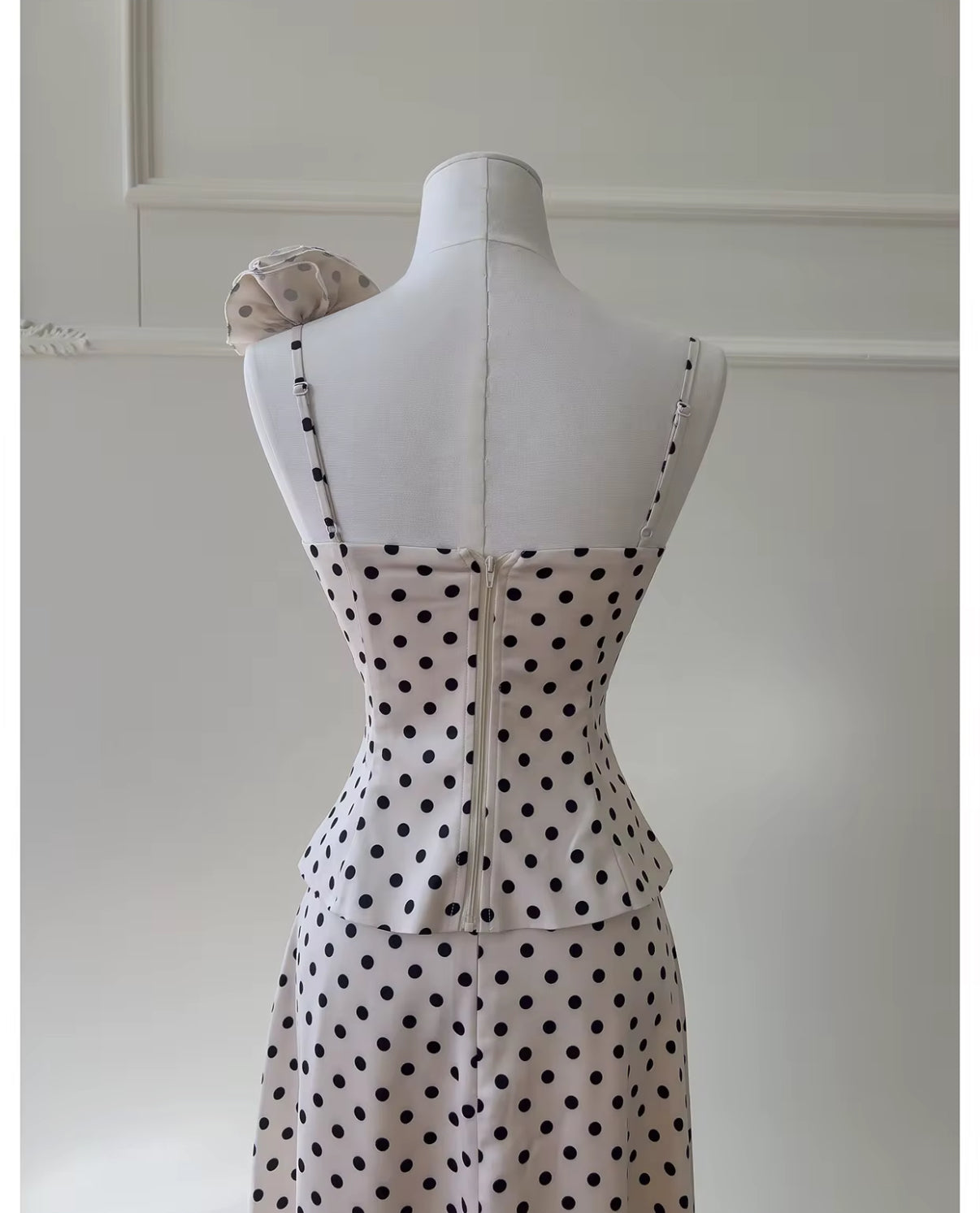 Polka Dot Two-Piece Skirt Set