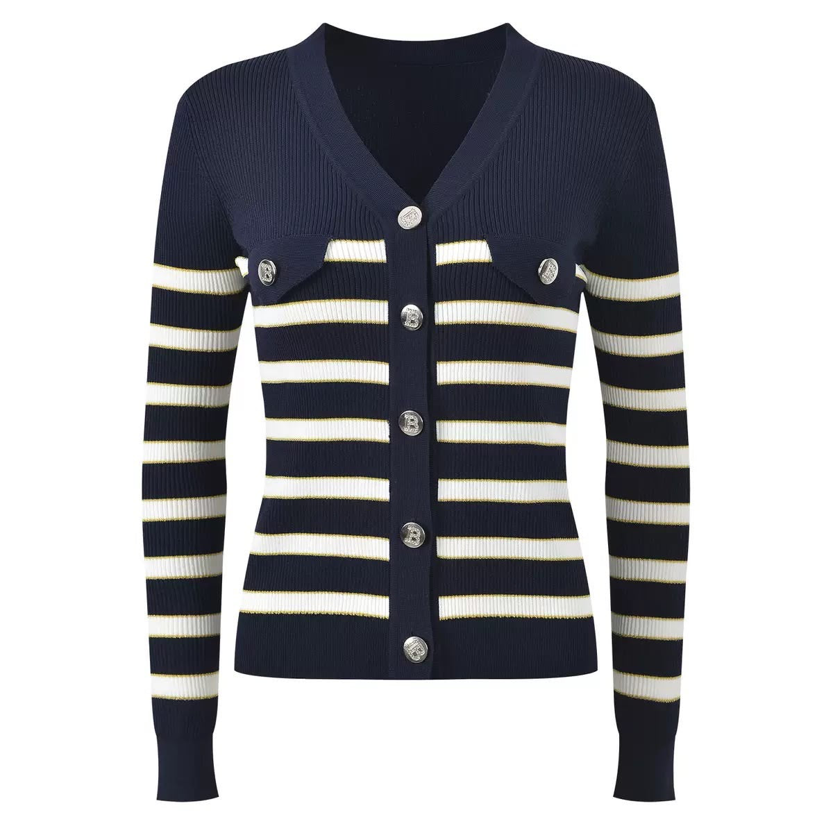 Riviera Striped Knit Cardigan