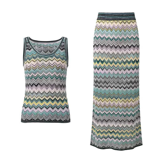 Pastel Zigzag Knit Set