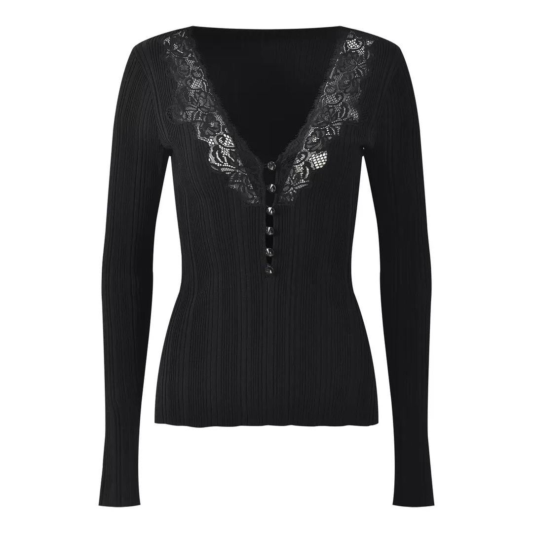 Noir Amour Lace Knit Top