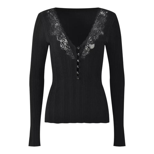 Noir Amour Lace Knit Top