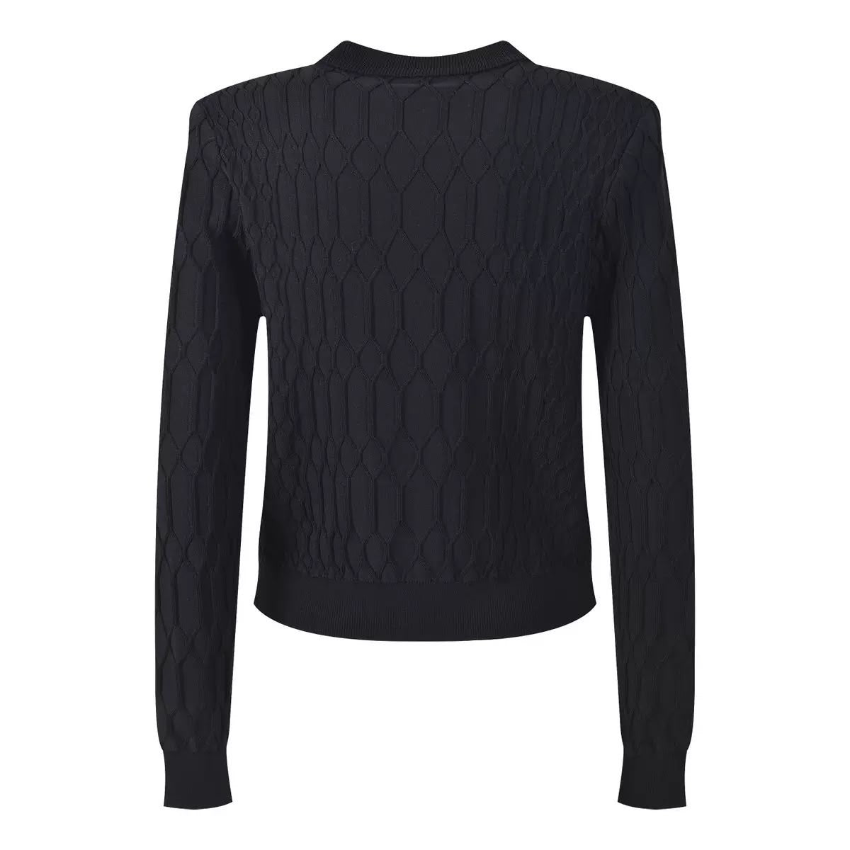 Monaco Gold Zip Knit Cardigan