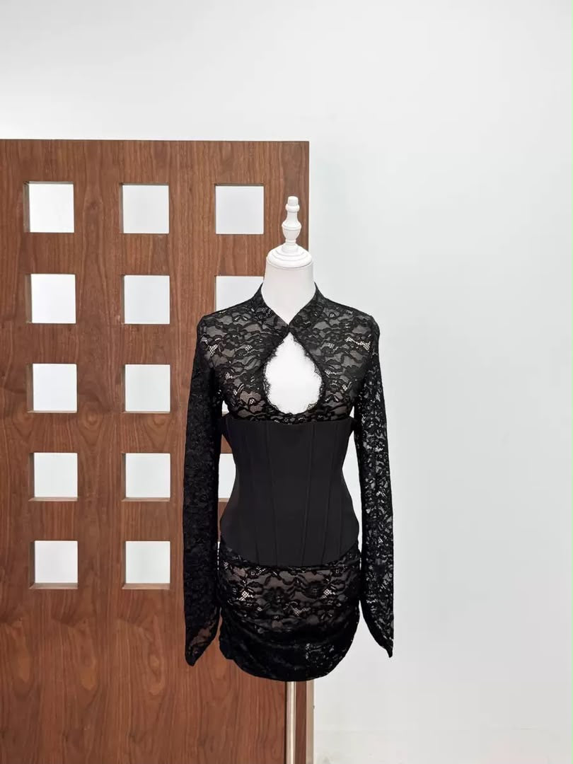 Noir Lace Corset Dress