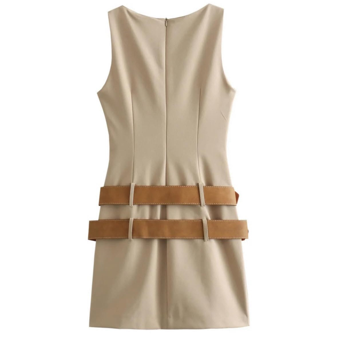 The Double-Belt Sculpt Mini Dress