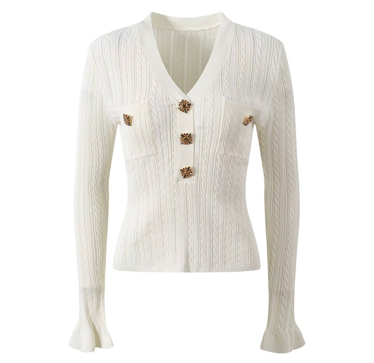 Celeste Jewel Cable Knit Top