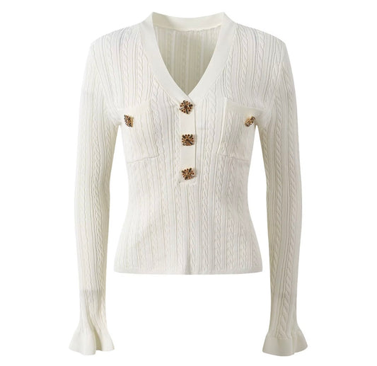 Celeste Jewel Cable Knit Top
