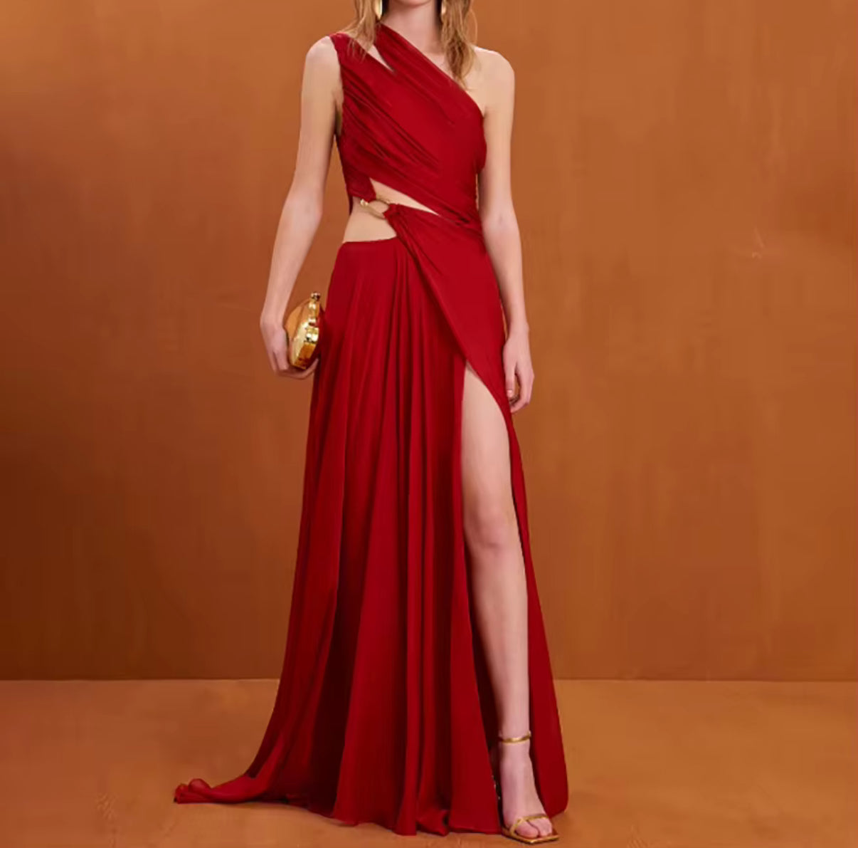 Red One-Shoulder Dress