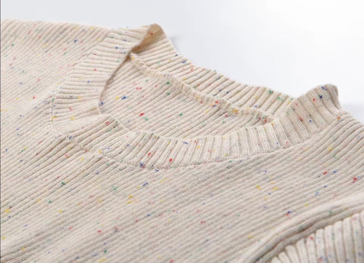 Confetti Ruffle Knit Mini Dress