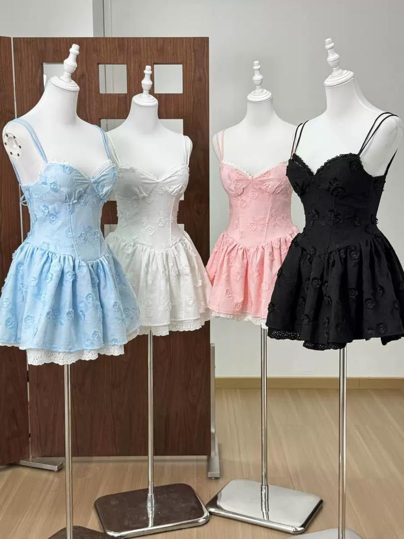 Floral Lace Corset Baby Doll Dress