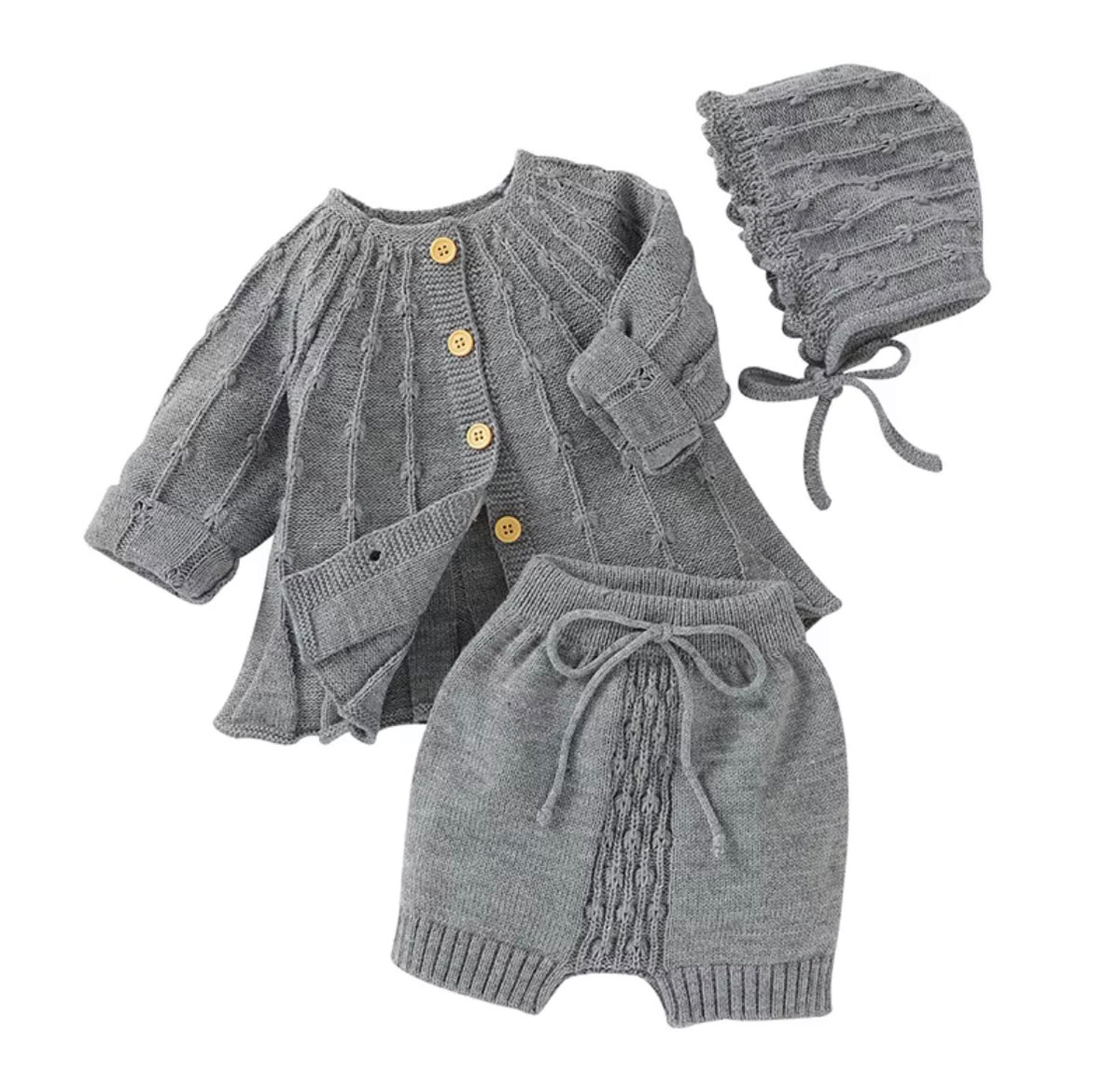 Vintage Knit Bonnet Set