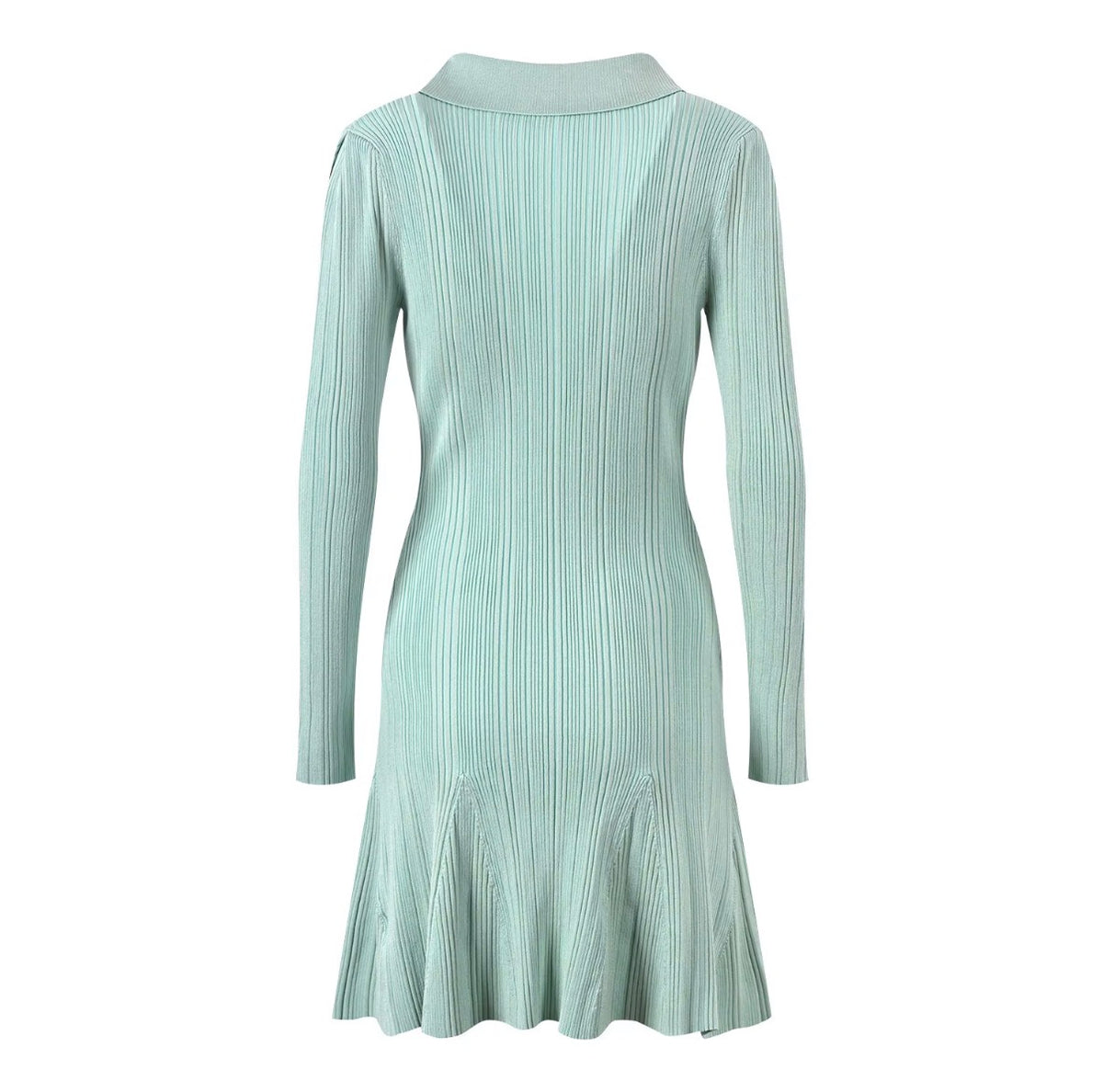 Mint Élan Ribbed Polo Mini Dress