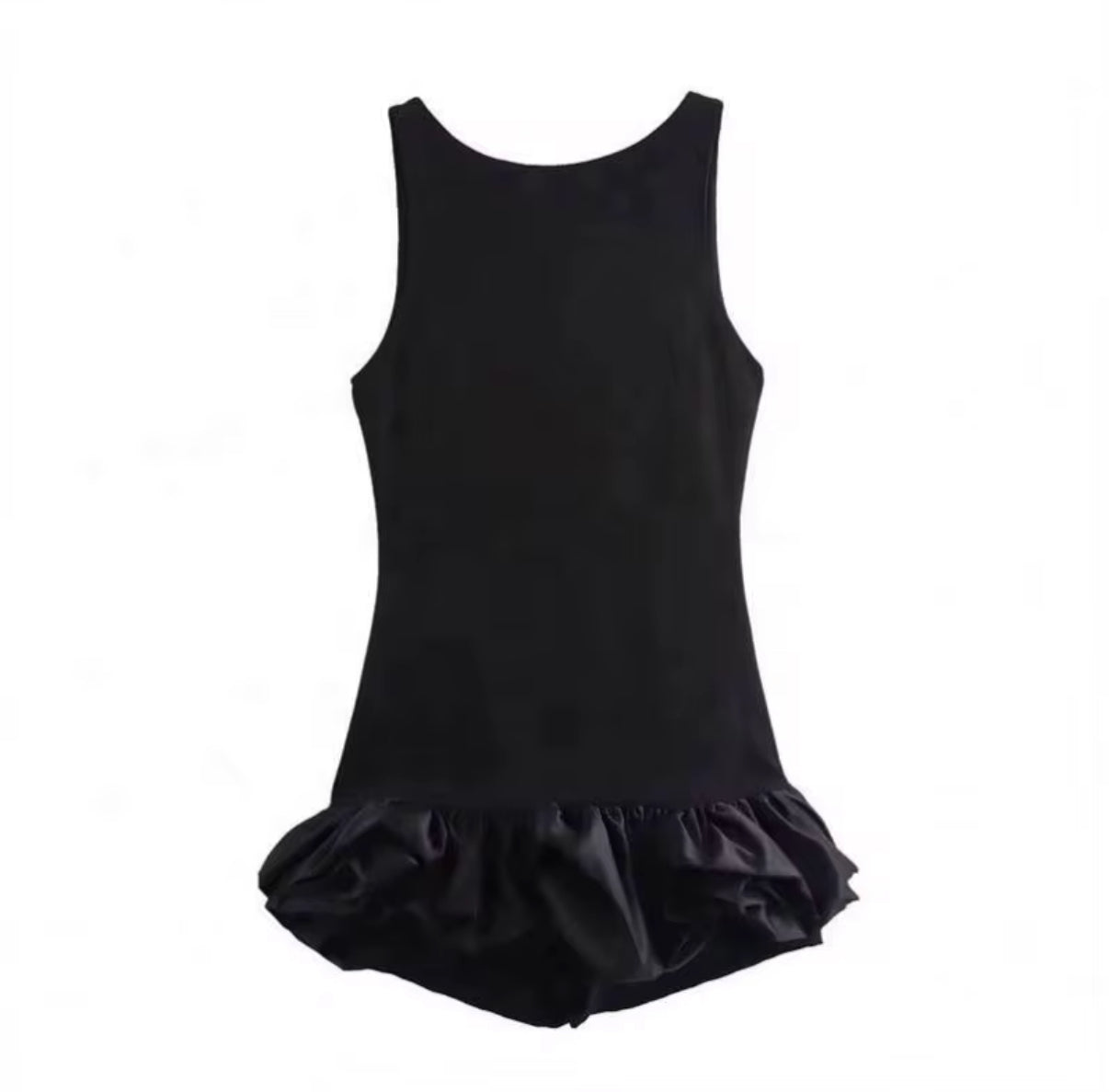 Sleeveless Ruffle Hem Mini Dress