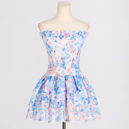 Blossom Breeze Strapless Mini Dress