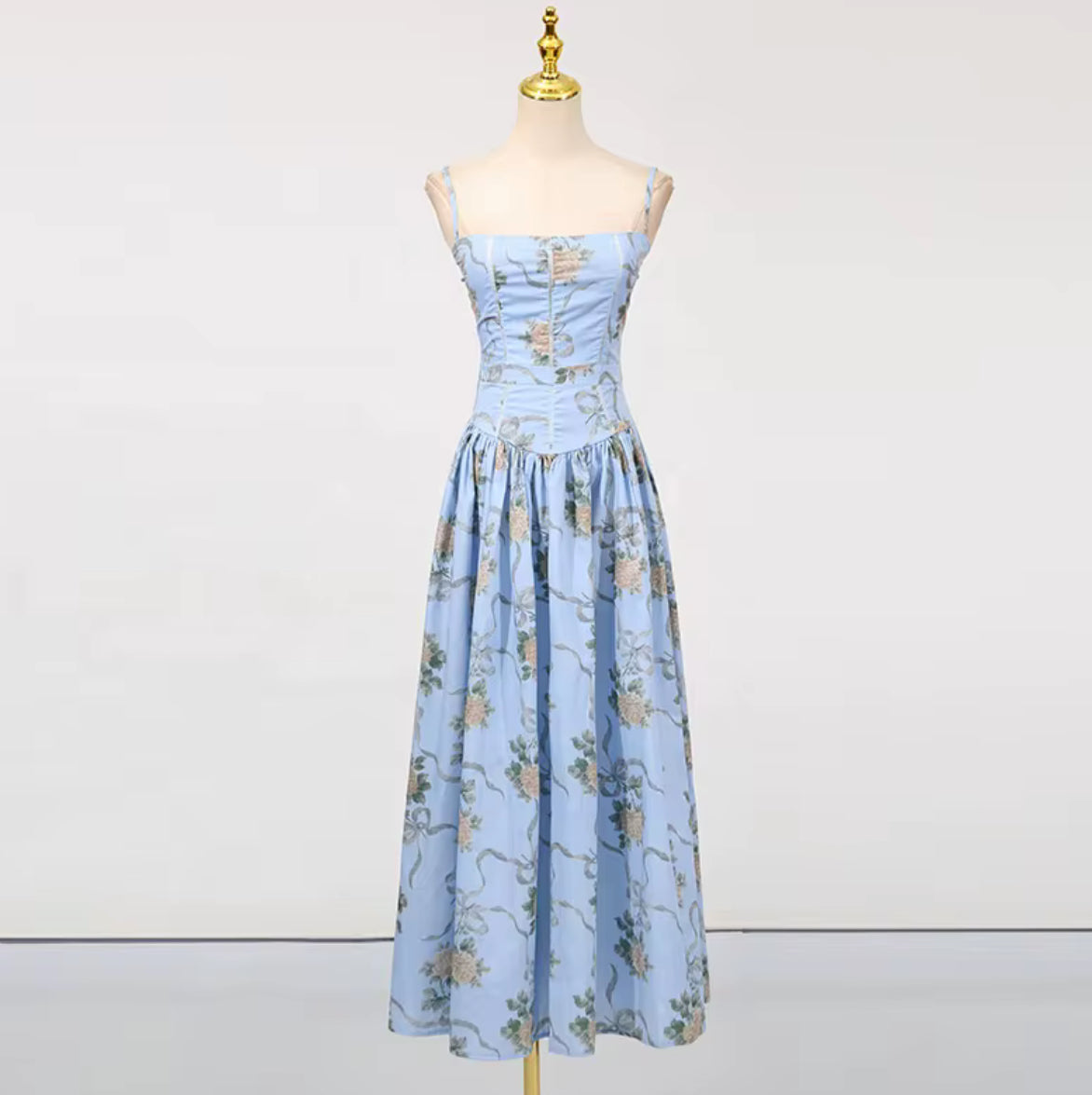 Blue blossom corset dress